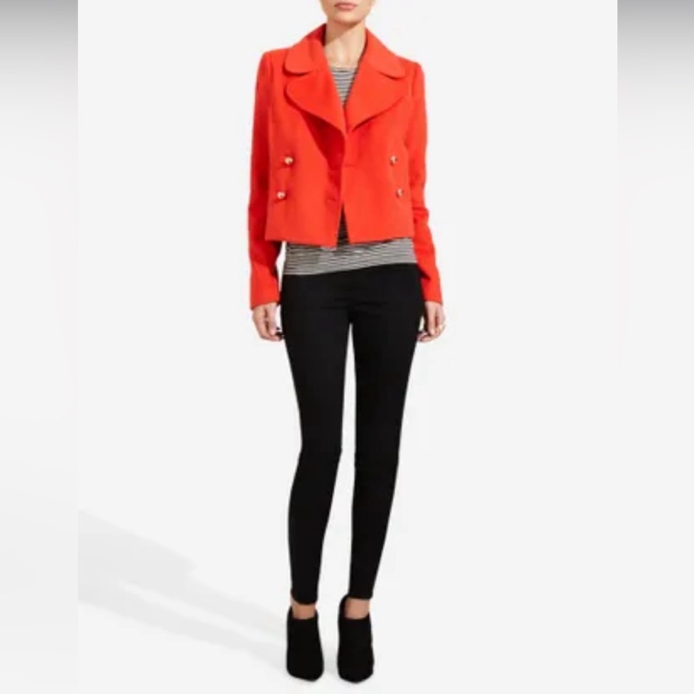 #69 THE LIMTED DOUBLE BREASTED ORANGE WOOL BLAZER SIZE MEDIUM